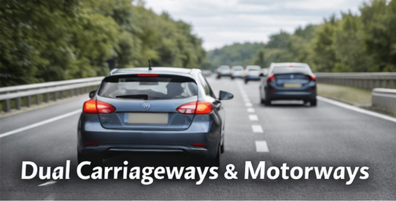 Car joining UK motorway from a slip road safely